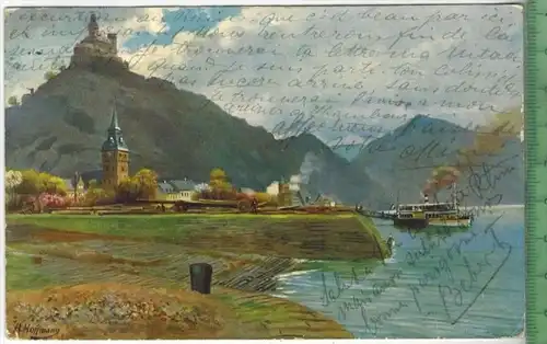 Braubach und die Marksburg  1910Verlag: Ed. Von König, Heidelberg,Nr. 63., Postkarte, Frankatur,  Stempel,  9.10.10