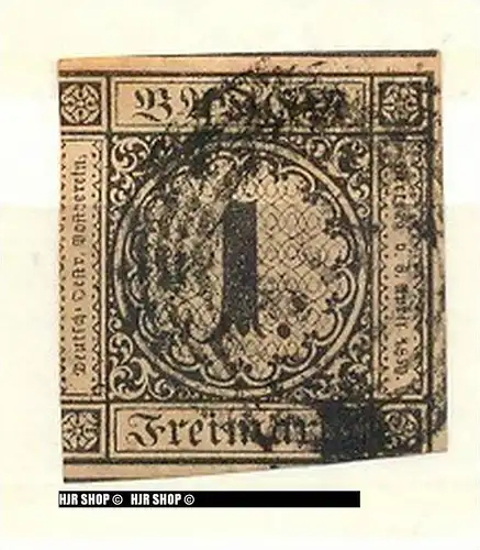 1851, Baden,  Ziffer im Kreis, Minr. 1a,gest.