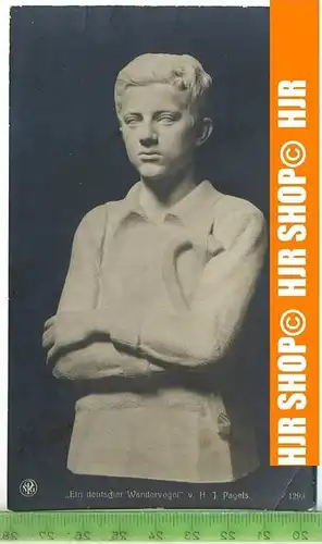„Ein deutscher Wandervogel, v. H.J. Pagels“  um 1920/1930  , Ansichtskarte mit Frankatur, mit Stempel,
