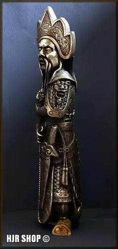 China- Wächterfigur - Messingskulptur um 1900 fein detailiert bearbeitetes Messingblech auf Speckstein ? überzogen. Maße