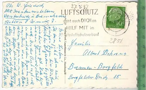 D.R.K. Krankenanstalt Wursterheide, Verlag: Ferd. Lagerbauer & Co., Hamburg, Postkarte mit Frankatur, mit Stempel,