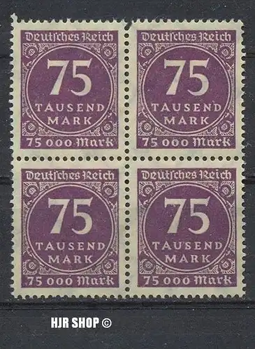 1923.15./20. Sept.. Ziffern im Kreis,  MiNr.276**  4er Block , Zust. Gut