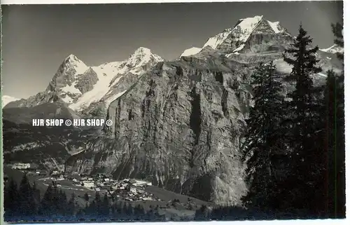 um 1920/1930 Ansichtskarte,  „Mürren, Eiger-Mönch-Jungfrau“  ungebrauchte Karte