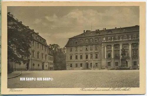 um 1940/1950  Antsichtskarte,  „Fürstenhaus und Bibliothek“  mit Frankatur, Stempel,