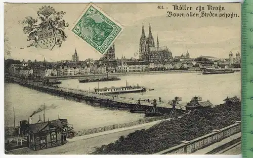 Köln  1913, Verlag: Ed. Becker, Cöln,  Postkarte, Frankatur,  Stempel, CÖLN, 13.9.13, Maße: 14  x 9 cm
