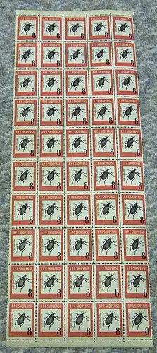 Bogenteil, Käfer 50 Marken, Mi.Nr. 737**,