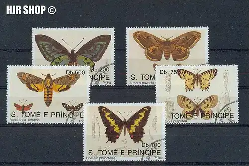 1992, 5 x  Schmetterlinge gest., auf Karte