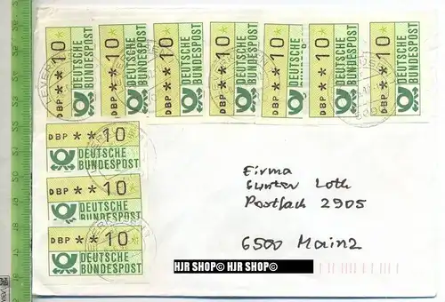 1981, 10 x  10 Pf. Automatenmarken auf Brief, MiNr. 1 Type II