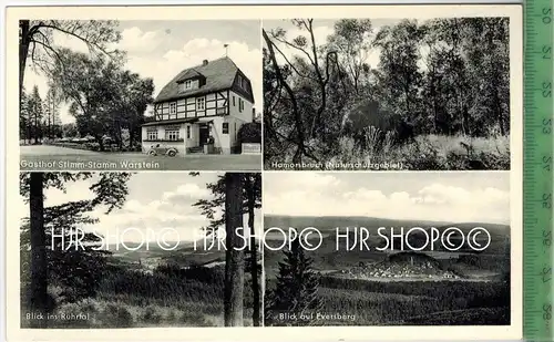 Warstein, Gasthof und Pension Stimm-Stamm 19./21.9.55, Verlag: Wiemer, Warstein, POSTKARTE, Erhaltung: I-II,