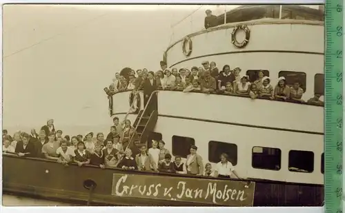 GRUSS V: JAN MOLSEN, Verlag:  -----,  Postkarte, unbenutzte Karte, Erhaltung:I-II, Karte wird in Klarsichthülle