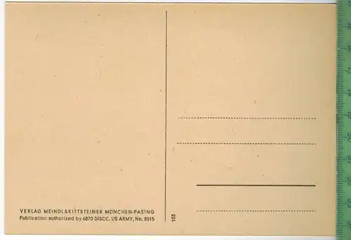 Künstlerkarte, Kind, Verlag: Meindl & Kittstener, München-Pasing Postkarte, Publication authoriz by 6870 DICC. US ARMY,