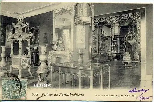 Postkarte  Palais de Fontainebleau   gelaufen, frankiert, 1906