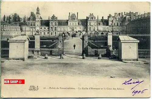 Postkarte  Palais de Fontainebleau   gelaufen, frankiert, 1906