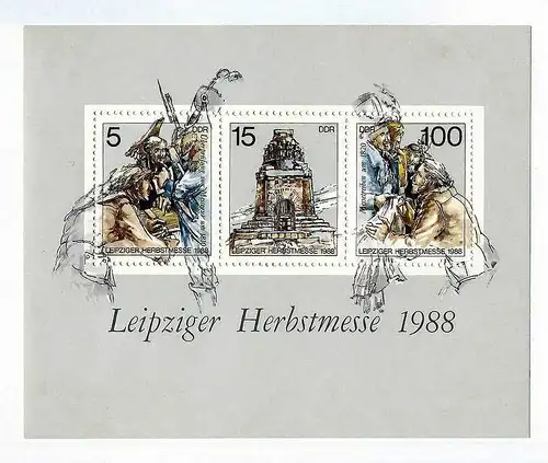 1988, 30. Aug. Blockausgabe:Leipziger Herbstmesse, Block 95 **