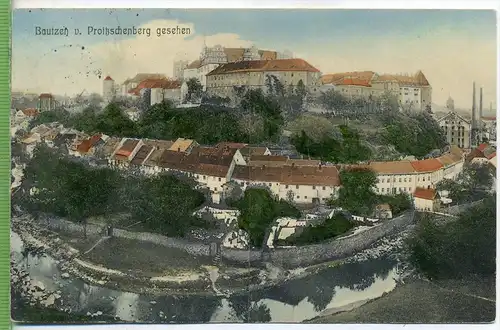 Bautzen, vom Proitzschenberg gesehen um 1910/1920, Verlag:, H. Richter Zittau,  POSTKARTE mit Frankatur, mit Stempel,