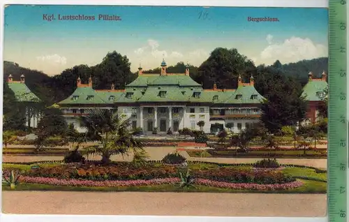 Kgl. Lustschloss Pillnitz, Bergschloss, 1914, Verlag: --------. FELD- Postkarte, mit Frankatur, Stempel, DRESDEN