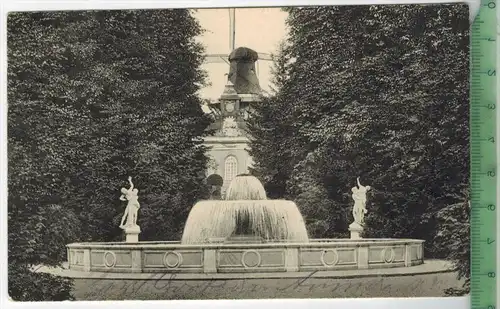 Potsdam, Sanssouci, Die Glocken-Fontaine, 1915, Verlag: -------, FELD- Postkarte, mit Frankatur, Stempel, POTSDAM