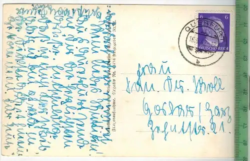 Querfurt, Fliegeraufnahme, 1942, Verlag: --------. Postkarte, sauber gestempelt mit Frankatur, Stempel, QUERFURT,