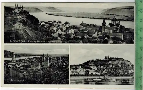 Remagen mit Apollinarisburg, Verlag: V. Dietze, Darmstadt, Erhaltung: I-II, unbenutzt, Karte wird in Klarsichthülle
