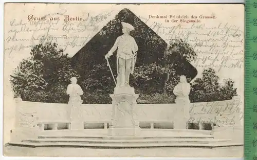 Gruss aus Berlin 1902, Verlag: ---, POSTKARTE mit Frankatur, mit 2 x  Stempel, BIESENTHAL 5.5.02 nach NEUENHAGEN