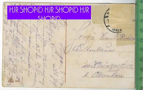 Drauf 1915, Verlag:--, FELD-POSTKARTE ohne Frankatur, mit Stempel, Karte im oberen Bereich repariert, Erhaltung: II-III,