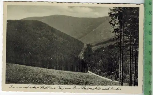 Weg von Bad Hahnenklee nach Goslar, Verlag: Karl Thoericht, Hann. Münden, Postkarte, Erhaltun g: I-II, unbenutzt,