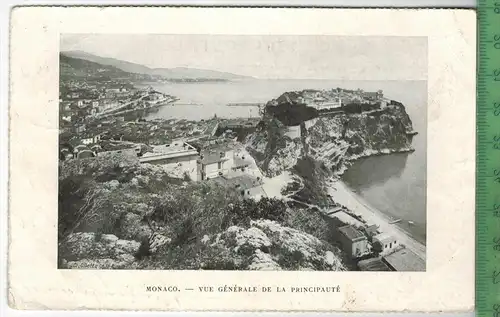 Monaco, Vue Génèrale de la Principauè 1915, Verlag:-----,  FELD-POST KARTE ohne Frankatur  mit  Stempel, MAUBEUGE