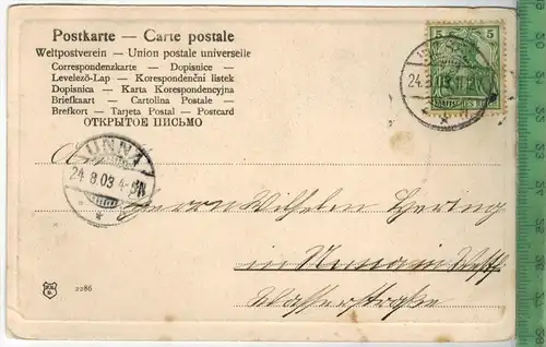 Wesel, Denkmal der Schill`schen Offiziere 1906, Verlag: Weltpostverein, POSTKARTE mit Frankatur,  mit  Stempel,