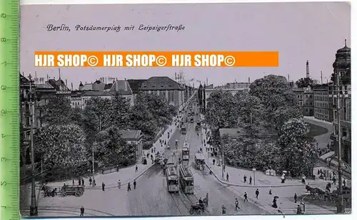 „Berlin, Potsdamerplatz mit Leipzigerstraße“  um 1920/1930    Ansichtskarte  mit Frankatur, mit Stempel, Berlin, 4.10.24