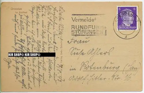 um 1940/1950  Antsichtskarte,  „Im Stallhof“  mit Frankatur, Stempel