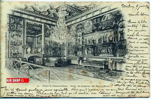 Postkarte  Palais de Fontainebleau,   gelaufen, frankiert, 1904