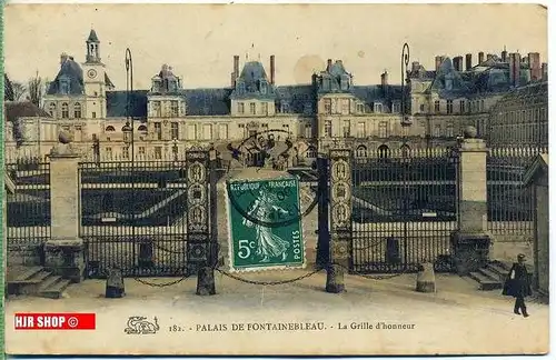 Postkarte  Palais de Fontainebleau   gelaufen, frankiert, 1908