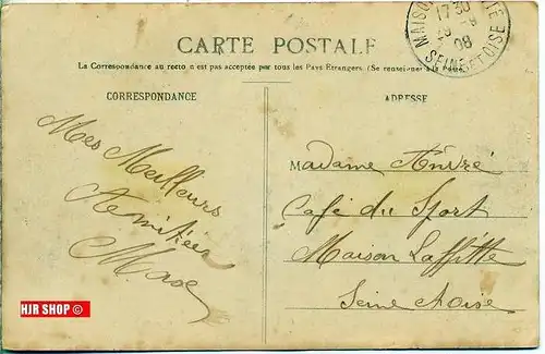 Postkarte  Palais de Fontainebleau   gelaufen, frankiert, 1908
