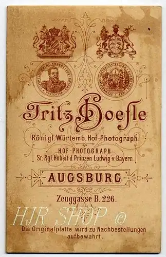 Fr. Hoefle, Augsburg vor 1900 kl.. Format, s/w., I-II,