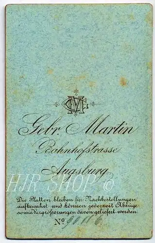 Gebr. Martin, Augsburg vor 1900 kl.. Format, s/w., I-II,