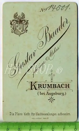 Gustav Baader, Krumbach vor 1900 kl.. Format, s/w., I-II,