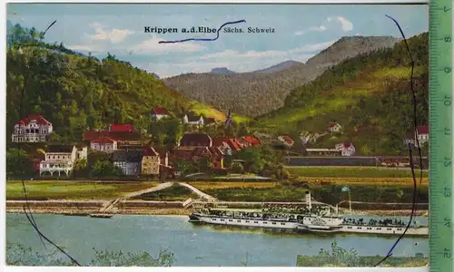 Krippen a.d. Elbe Sächs. Schweiz, Verlag: Alwin Keil, POSTKARTE, unbenutzte Karte, Rücks. beschrieben, Erhaltung: I-II,