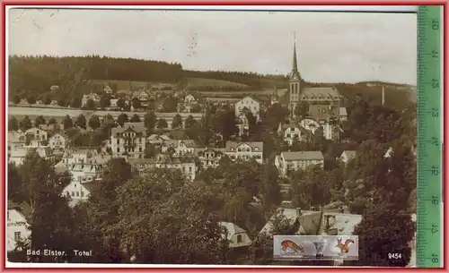 Bad Elster , Total -1929-,Verlag. H. Rubin &Co., Dresden, POSTKARTE  mit Frankatur, mit Stempel, gelaufen!! 4.7.29