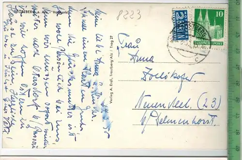 Trostberg a. Alz-Vormarkt -1955-, Verlag. A. Erdl, Trostberg/Alz, POSTKARTE  mit Frankatur, mit Stempel, TROSTBERG