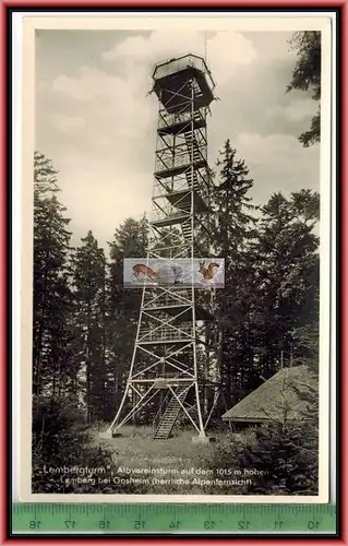 Lembergturm bei Gosheim, Verlag: Gebr. Metz, Tübingen,  POSTKARTE, Erhaltung: I-II, unbenutzt