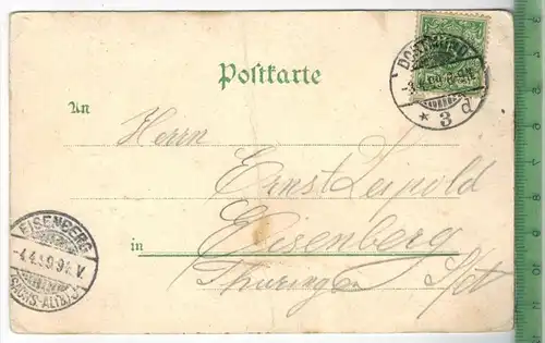 Dortmunder Oster-Messe 1899 - Verlag: Max Victor, Köln,   POSTKARTE- mit Frankatur, mit  Stempel, DORTMUND 3.4.99