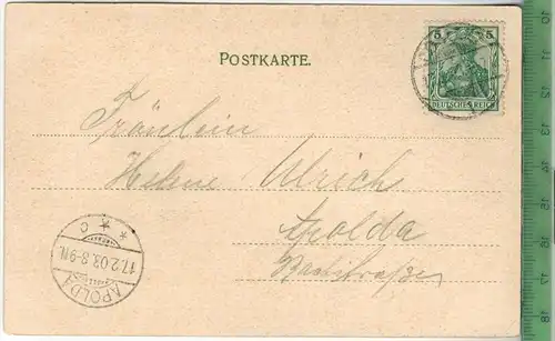 Coblenz Strasse am Rhein, Verlag: Carl v. d. Boogart, Wiesbaden, Postkarte mit Frankatur, mit Stempel  COBLENZ