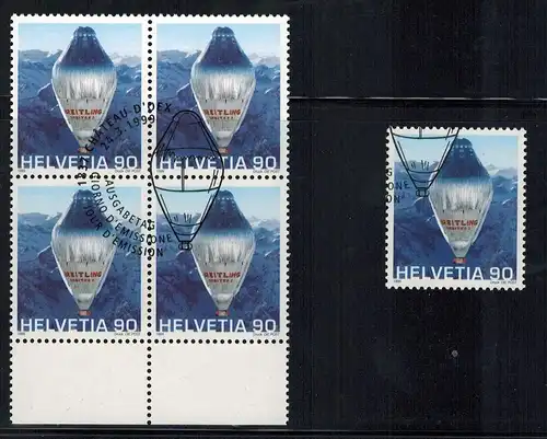 1999 , MiNr. 1680 o, Viererblock mit Randstr. 1x MiNr. 1680 o  Zustand: I-II