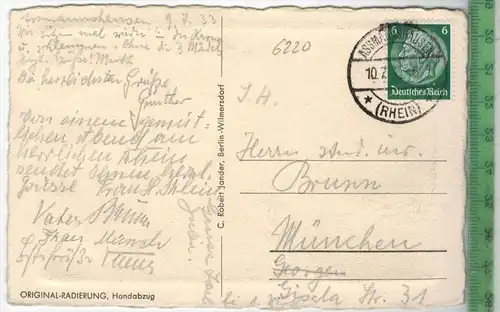 Krone, alter berühmter Gasthof, Assmannshausen a. Rh.-1933-, Verlag: C. Robert Jander, Berlin-Wilmersdorf, POSTKARTE