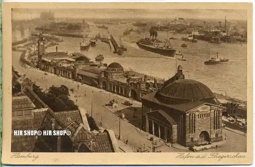 um 1920/1930  Antsichtskarte,  „Hafen“  mit Frankatur, Stempel