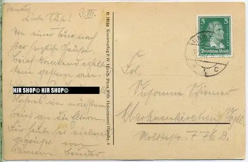 um 1920/1930  Antsichtskarte,  „Hafen“  mit Frankatur, Stempel
