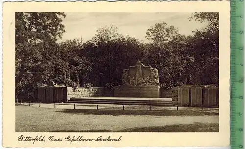 Bitterfeld, Neues Gefangenen - Denkmal,  Verlag:----,  Postkarte mit Frankatur, mit Stempel, BITTERFELD  19.4.33