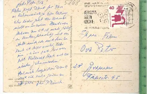 Letmathe, Hagener Straße, Dom St. Kilian,  Verlag: Jos. Grobbel KG, Fredeburg, Postkarte mit Frankatur, mit Stempel,