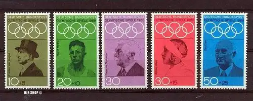 1968, 6. juni. Ol. Sommersp. Mexiko, Minr.561-565**, Satz 5 W