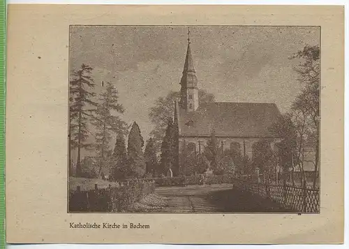Katholische Kirche in Bachem um 1910/1920, Fest-Postkarte 1. Briefmarken-Ausstellung, Frechen 1.bis 10. Nov.1947